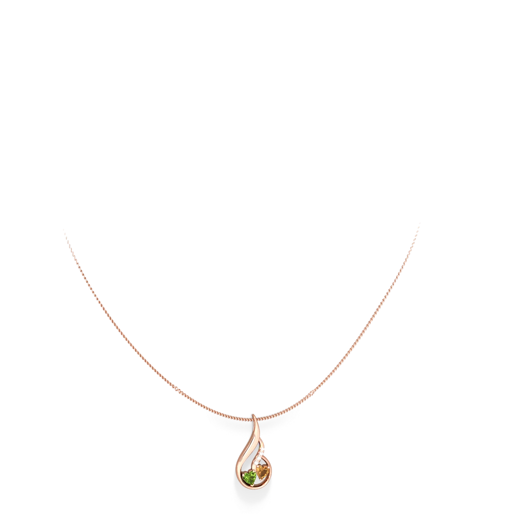 Peridot Keepsake Curves 14K Rose Gold pendant P5450