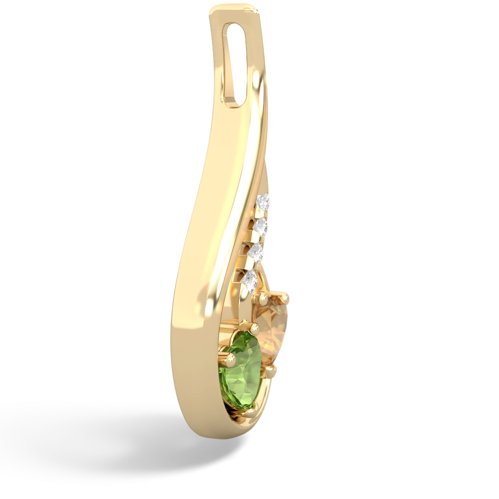 Peridot Keepsake Curves 14K Yellow Gold pendant P5450