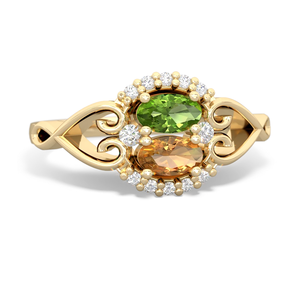 Peridot Love Nest 14K Yellow Gold ring R5860