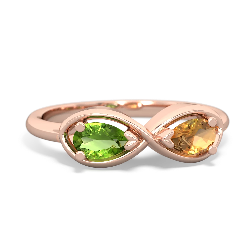 Peridot Infinity 14K Rose Gold ring R5050