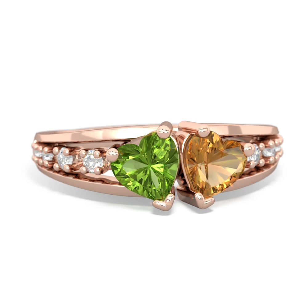 Peridot Heart To Heart 14K Rose Gold ring R3342