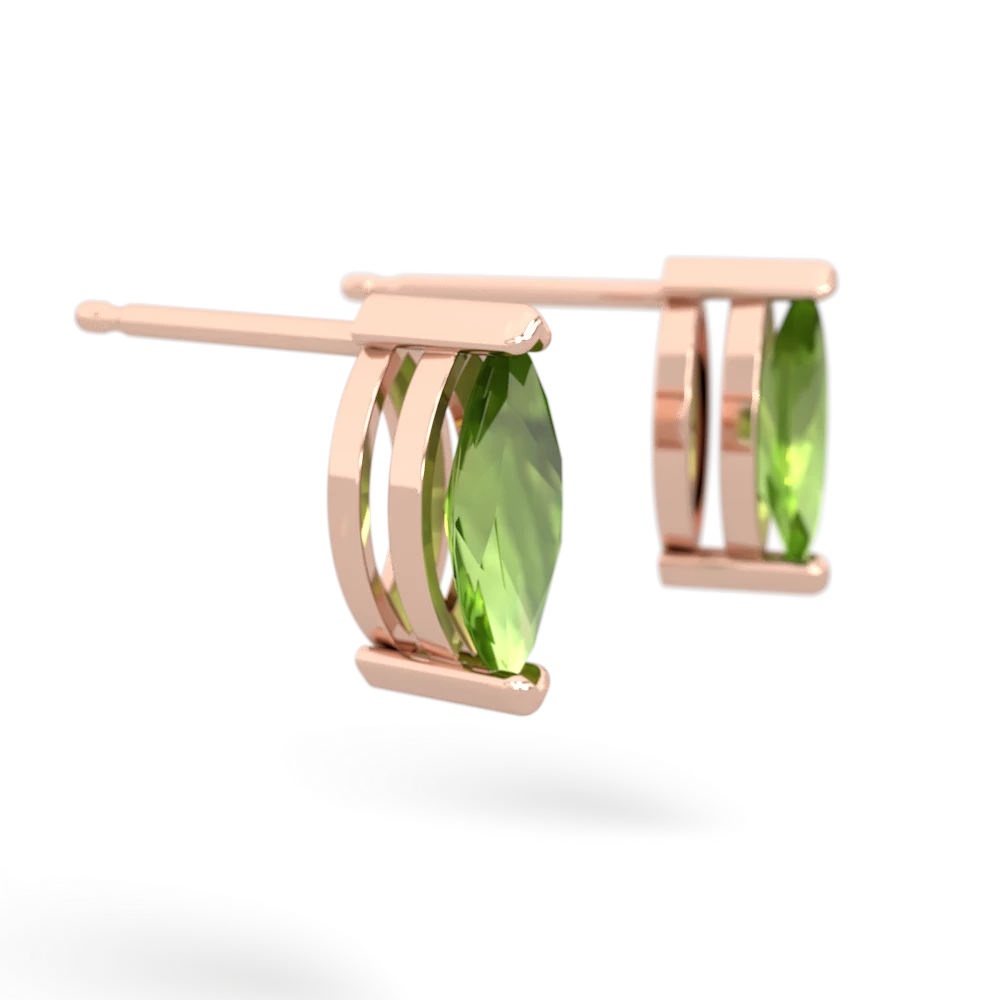 Peridot 8X4mm Marquise Stud 14K Rose Gold earrings E1701