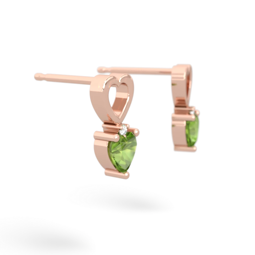 Peridot Four Hearts 14K Rose Gold earrings E2558