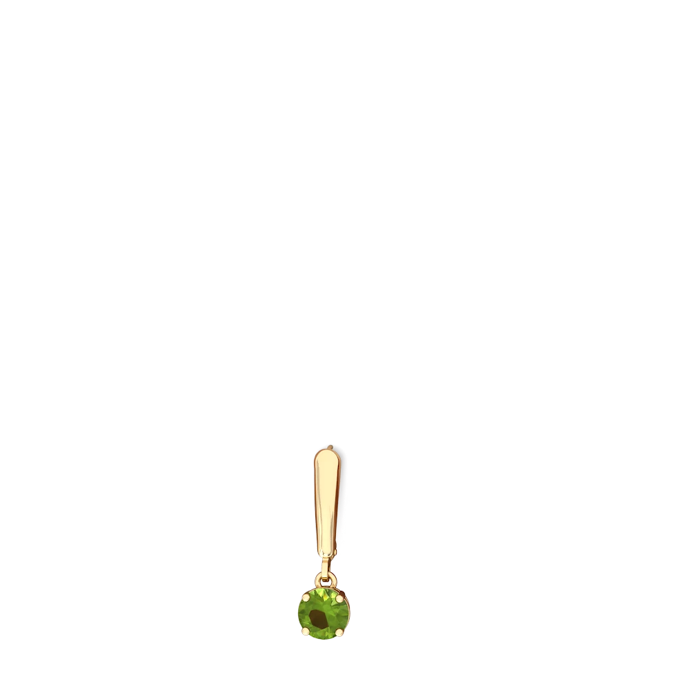 Peridot 6Mm  Round Lever Back 14K Yellow Gold earrings E2786