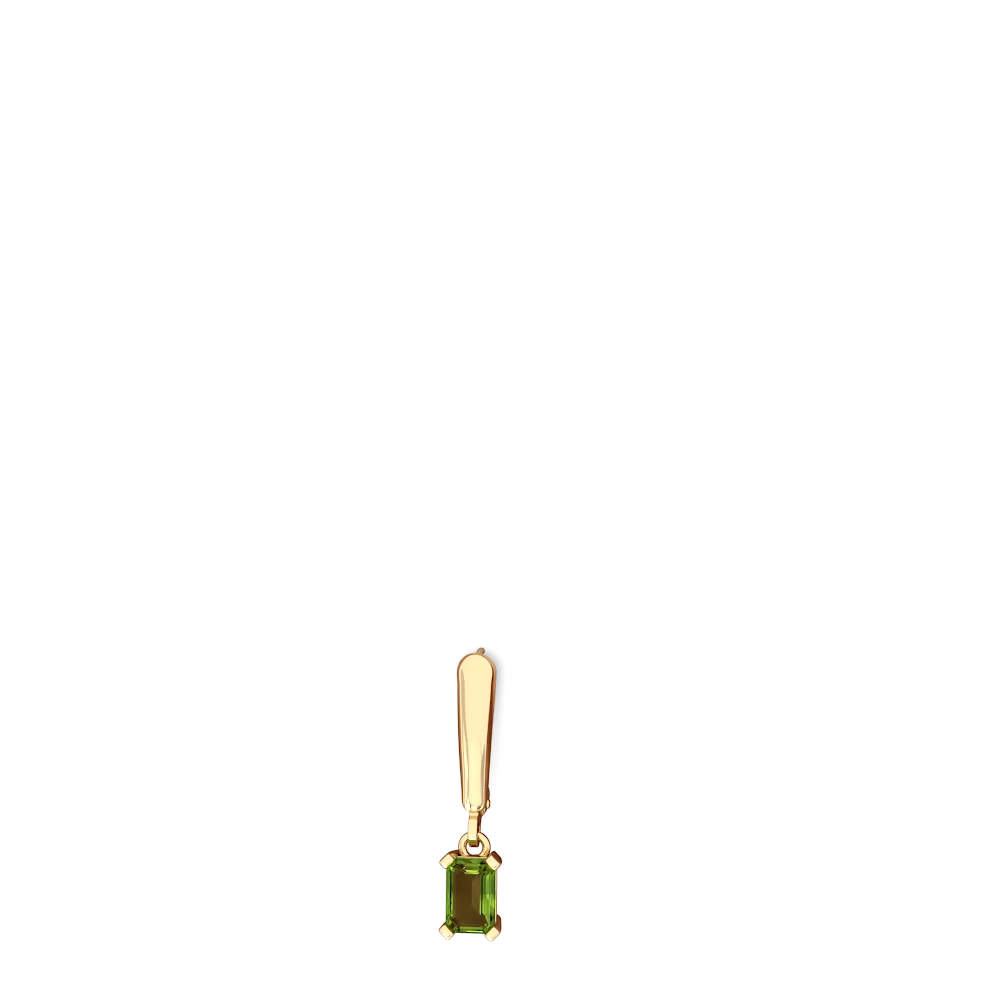 Peridot 6X4mm Emerald-Cut Lever Back 14K Yellow Gold earrings E2855