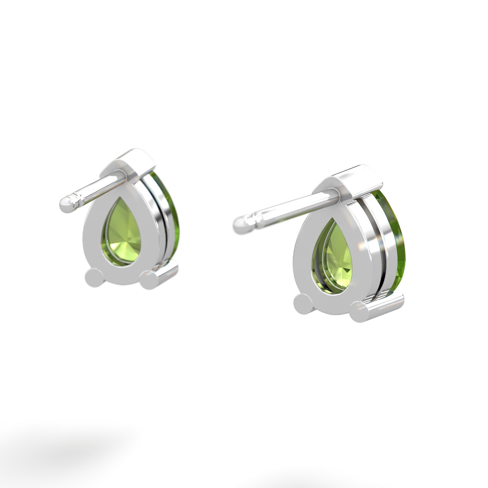 Peridot Teardrop Stud 14K White Gold earrings E1793