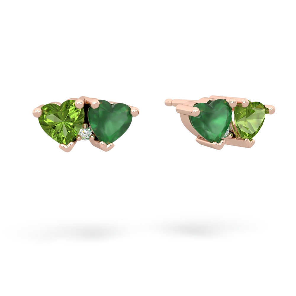 Peridot Sweethearts 14K Rose Gold earrings E5260