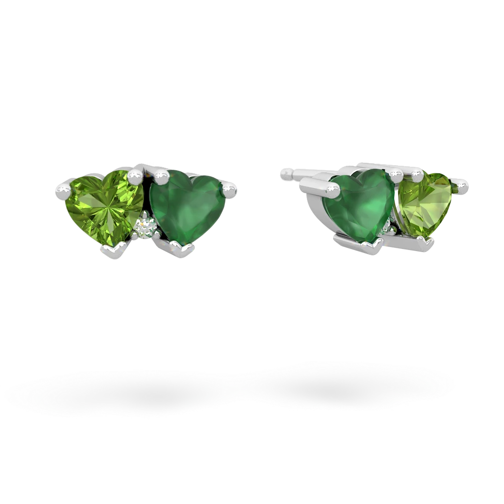 Peridot Sweethearts 14K White Gold earrings E5260