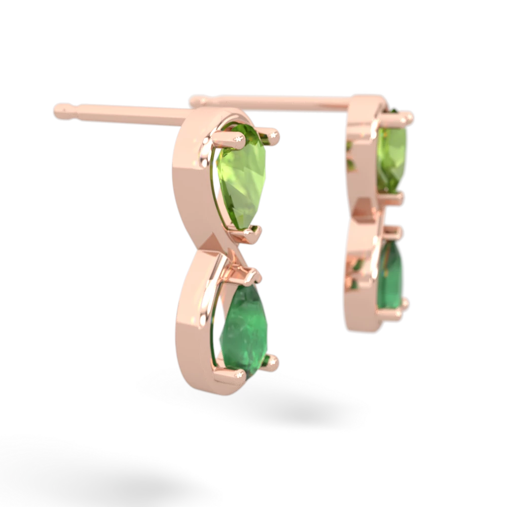 Peridot Infinity 14K Rose Gold earrings E5050