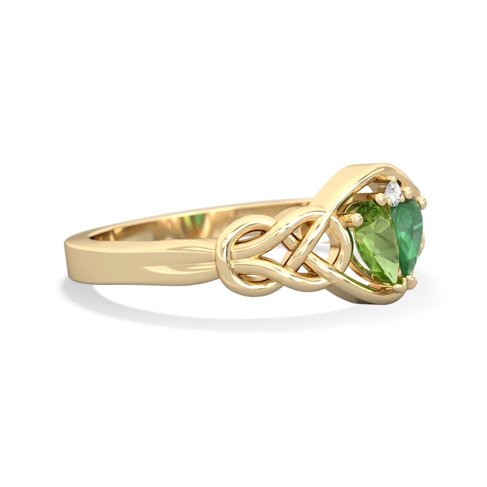 Peridot Celtic Love Knot 14K Yellow Gold ring R5420