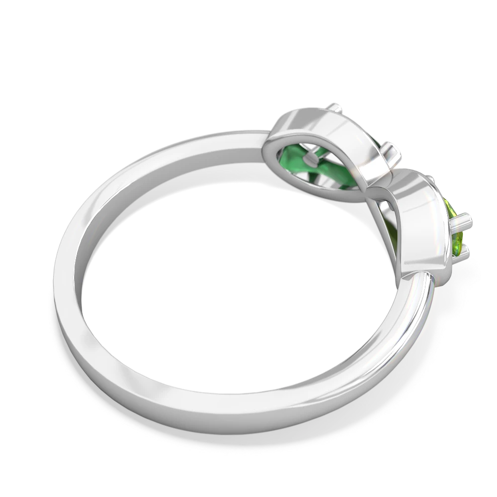 Peridot Infinity 14K White Gold ring R5050