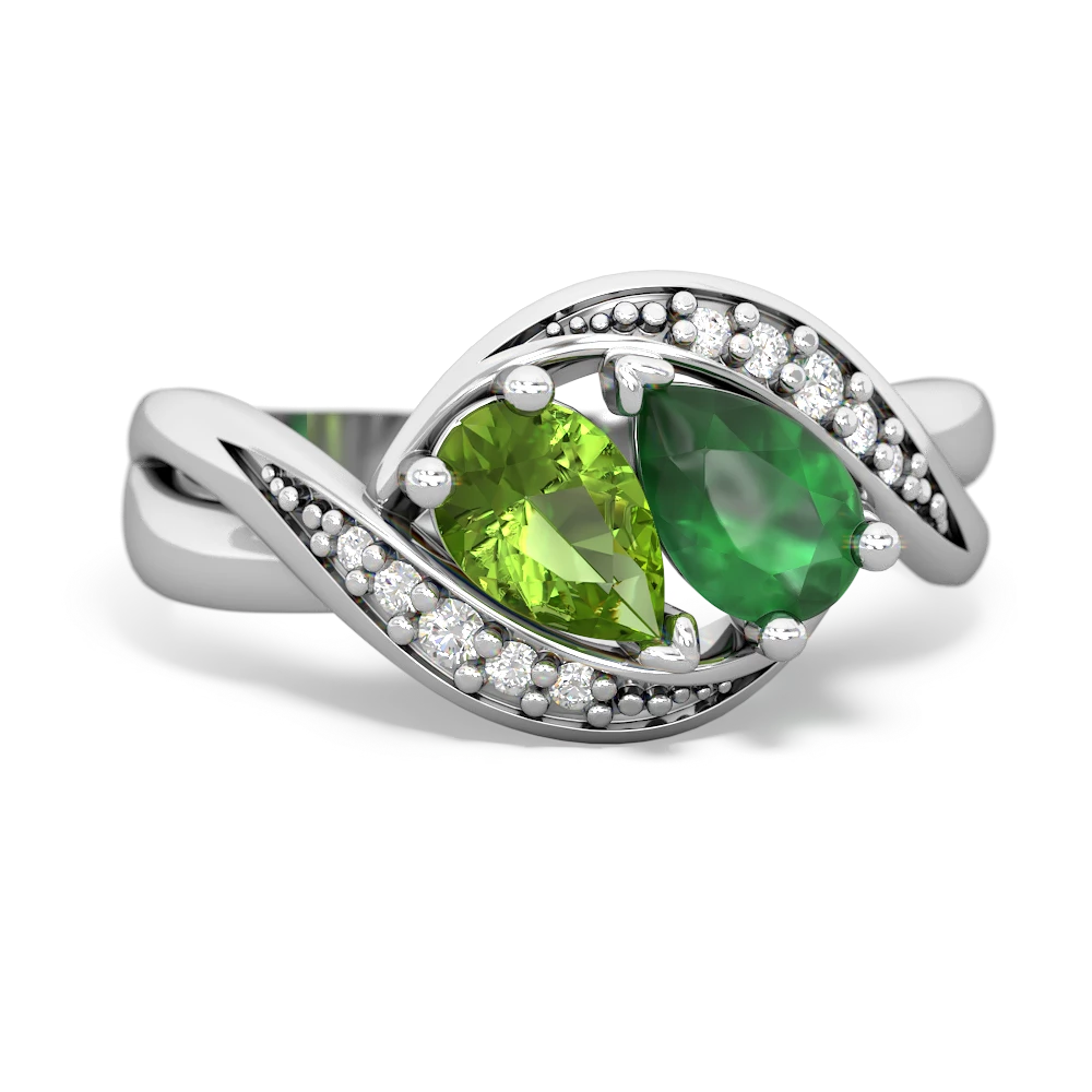 Peridot Summer Winds 14K White Gold ring R5342