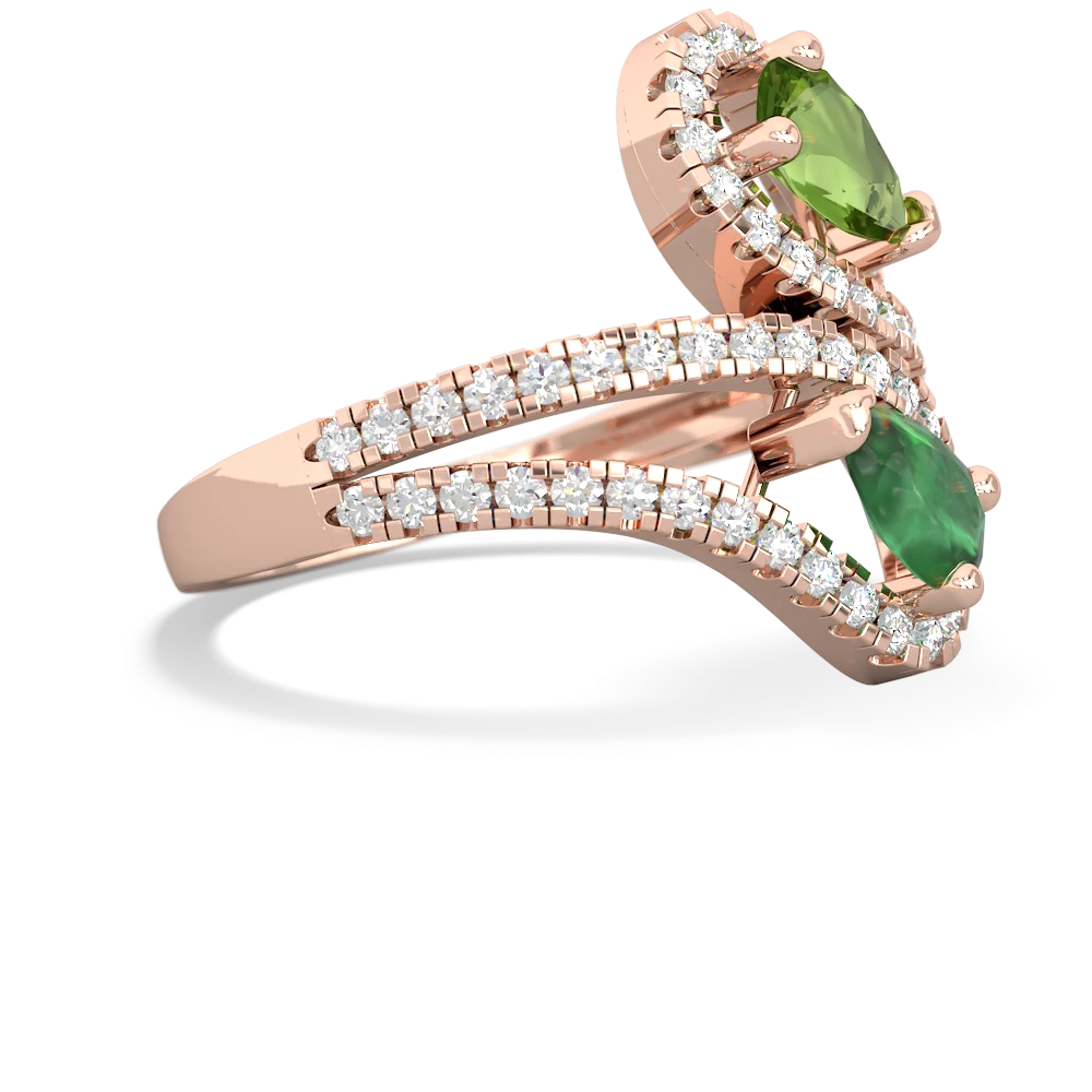 Peridot Diamond Dazzler 14K Rose Gold ring R3000