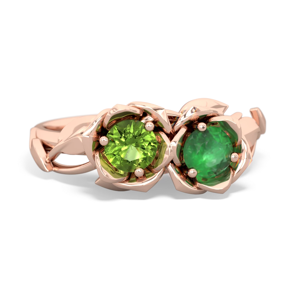 Peridot Rose Garden 14K Rose Gold ring R5510