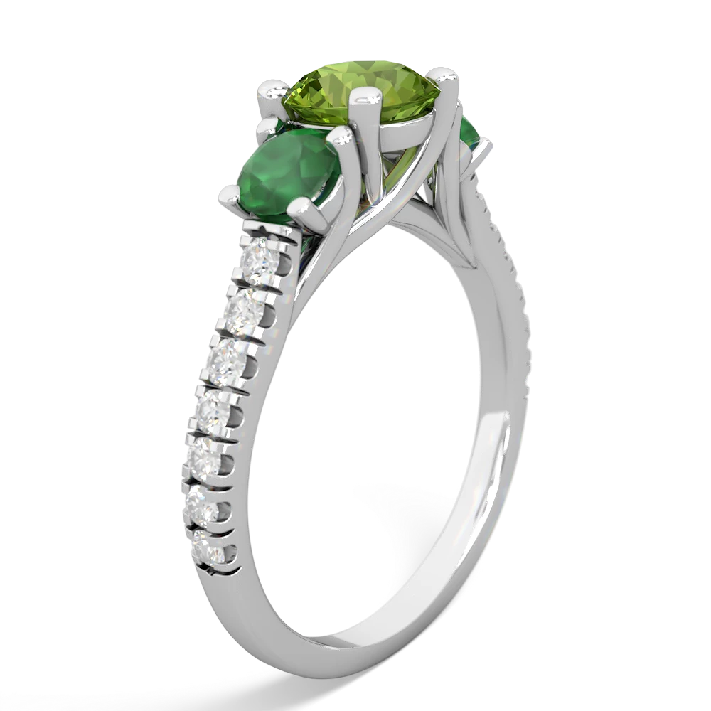 Peridot Pave Trellis 14K White Gold ring R5500