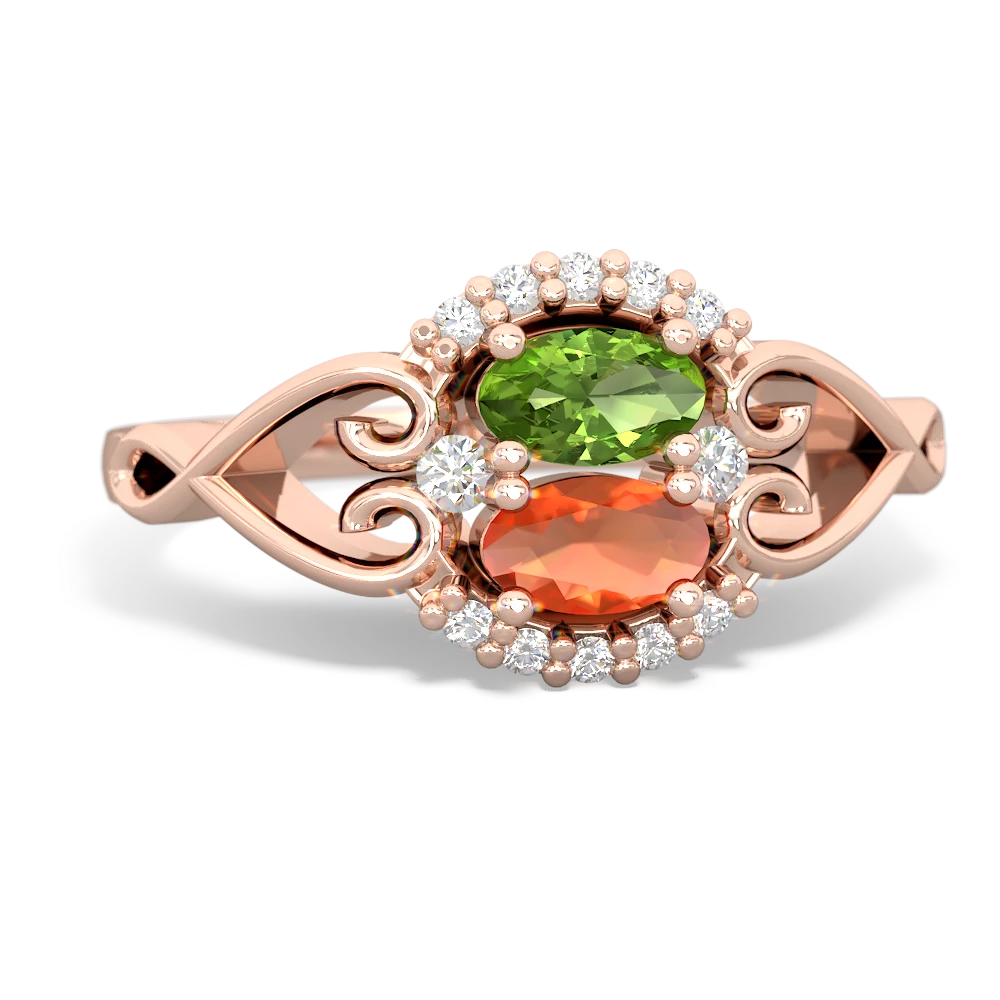 Peridot Love Nest 14K Rose Gold ring R5860