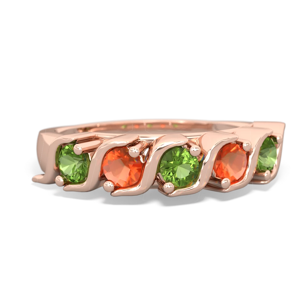 Peridot Anniversary Band 14K Rose Gold ring R2089