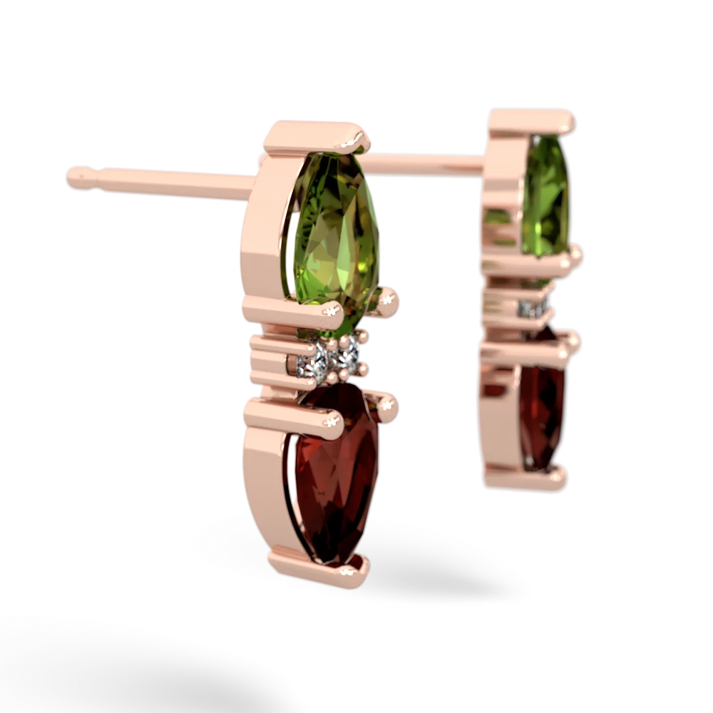 Peridot Bowtie Drop 14K Rose Gold earrings E0865