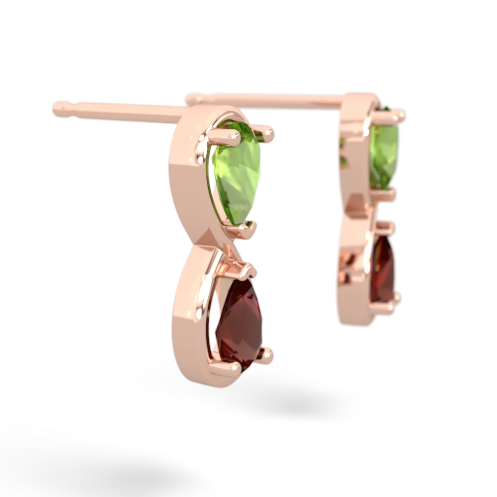 Peridot Infinity 14K Rose Gold earrings E5050