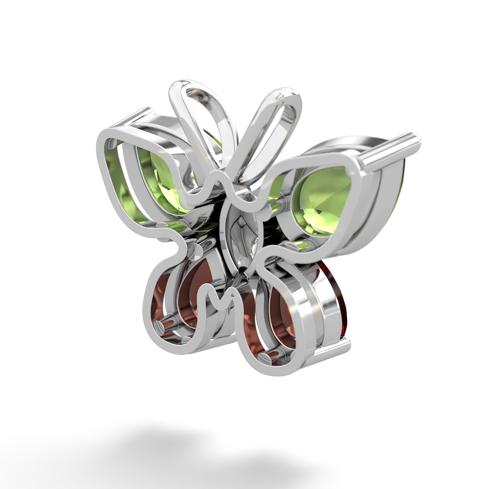 Peridot Butterfly 14K White Gold pendant P2215