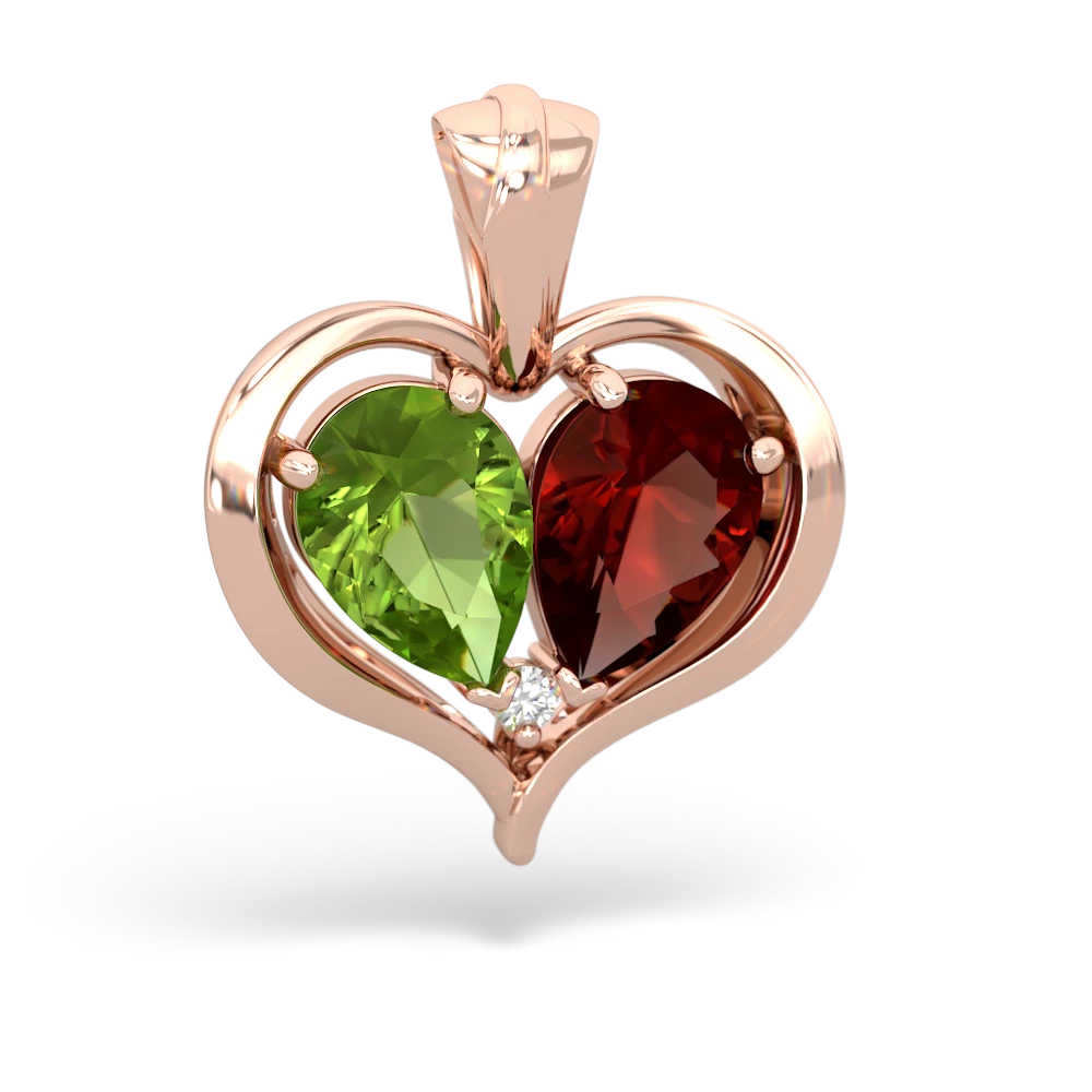 Peridot Two Become One 14K Rose Gold pendant P5330