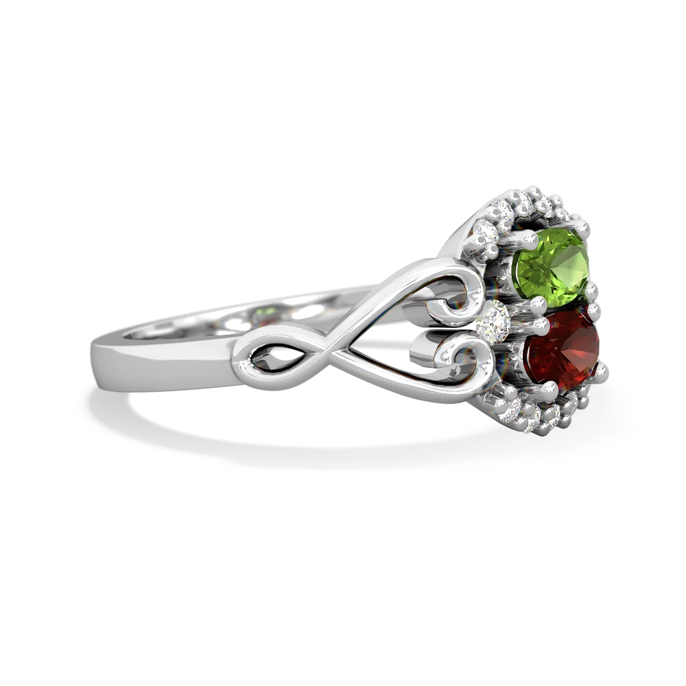 Peridot Love Nest 14K White Gold ring R5860