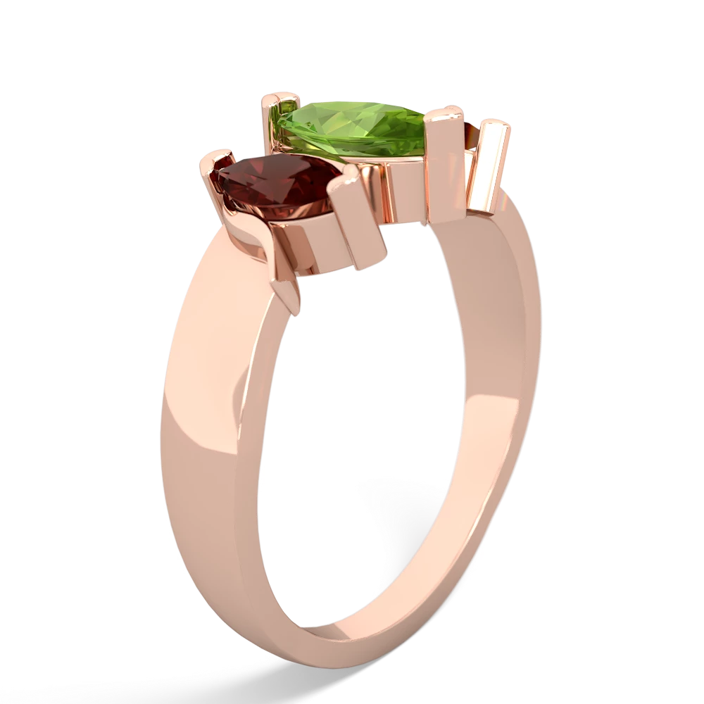 Peridot Three Peeks 14K Rose Gold ring R2433