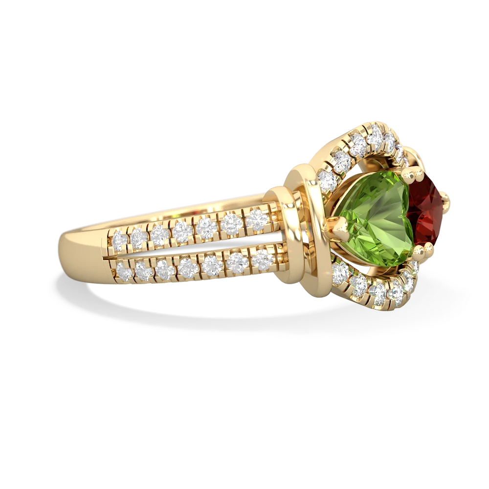 Peridot Art-Deco Keepsake 14K Yellow Gold ring R5630