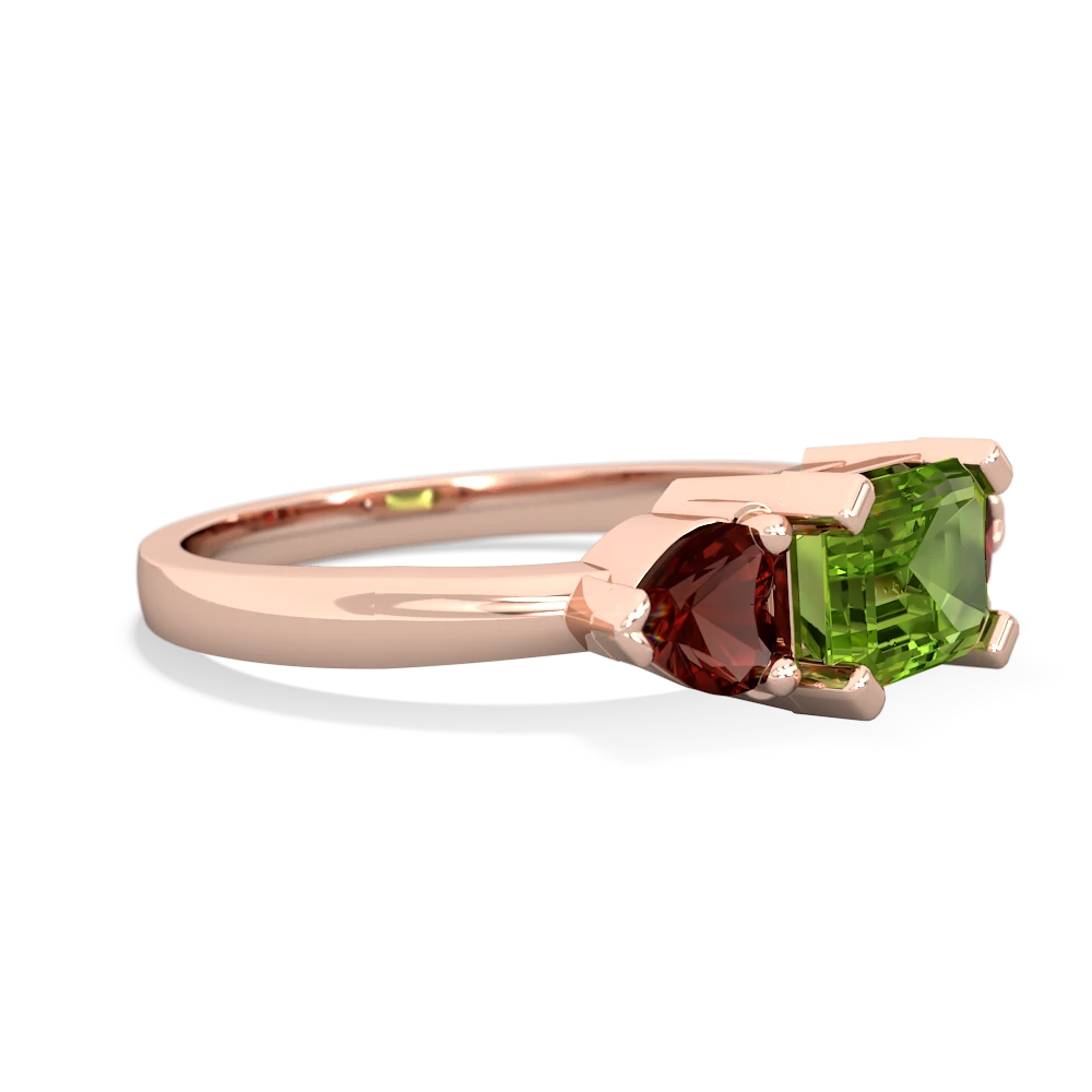 Peridot Three Stone 14K Rose Gold ring R5235