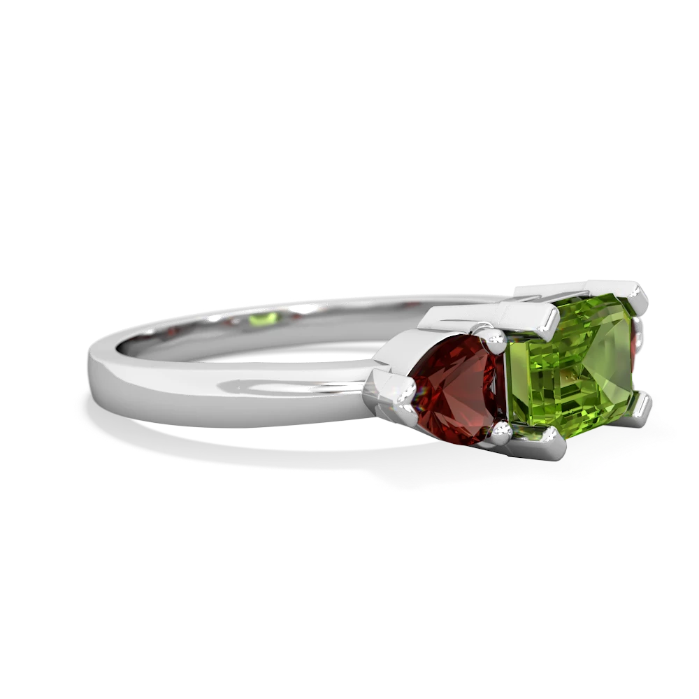 Peridot Three Stone 14K White Gold ring R5235