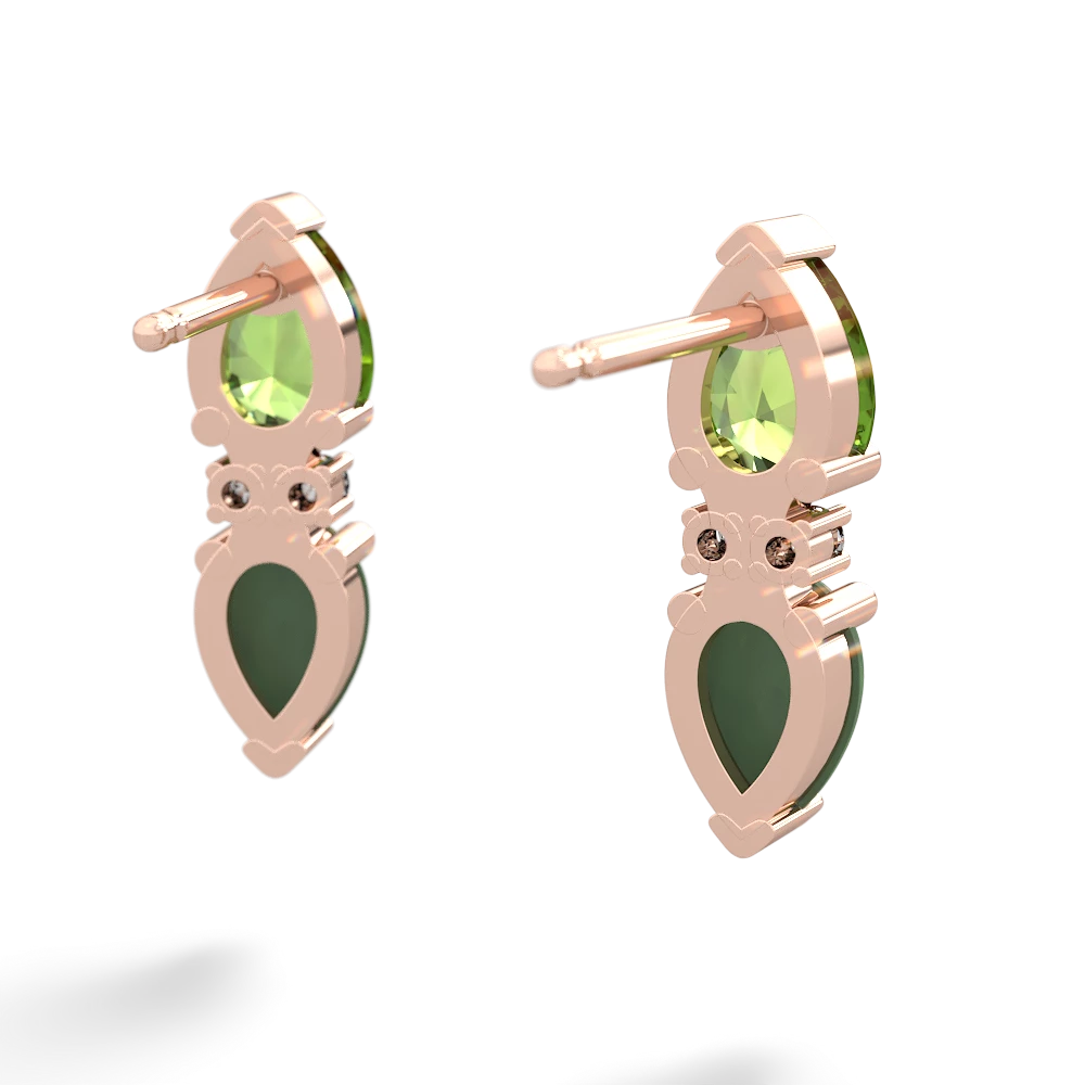 Peridot Bowtie Drop 14K Rose Gold earrings E0865