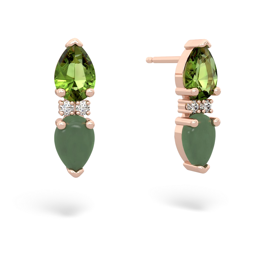 Peridot Bowtie Drop 14K Rose Gold earrings E0865