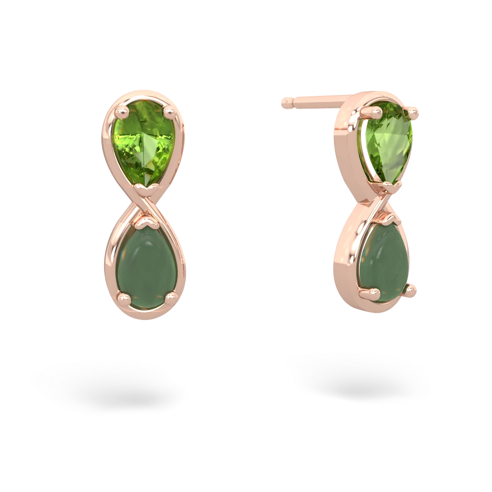 Peridot Infinity 14K Rose Gold earrings E5050