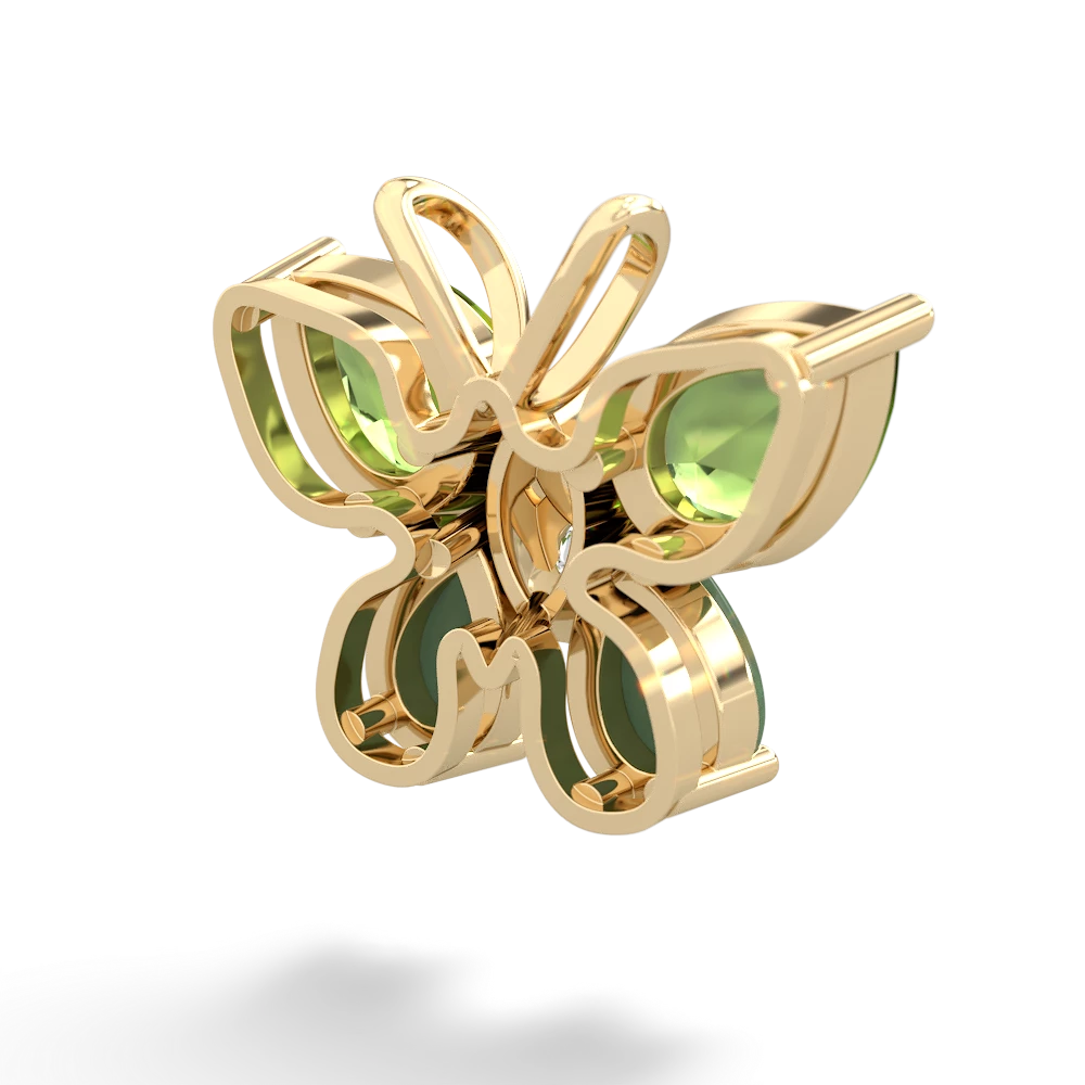 Peridot Butterfly 14K Yellow Gold pendant P2215