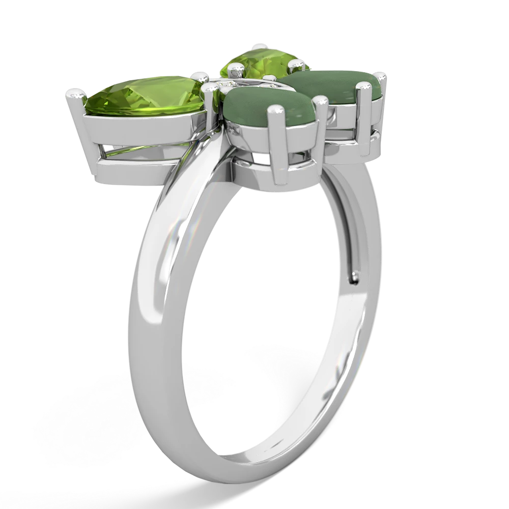 Peridot Butterfly 14K White Gold ring R2215