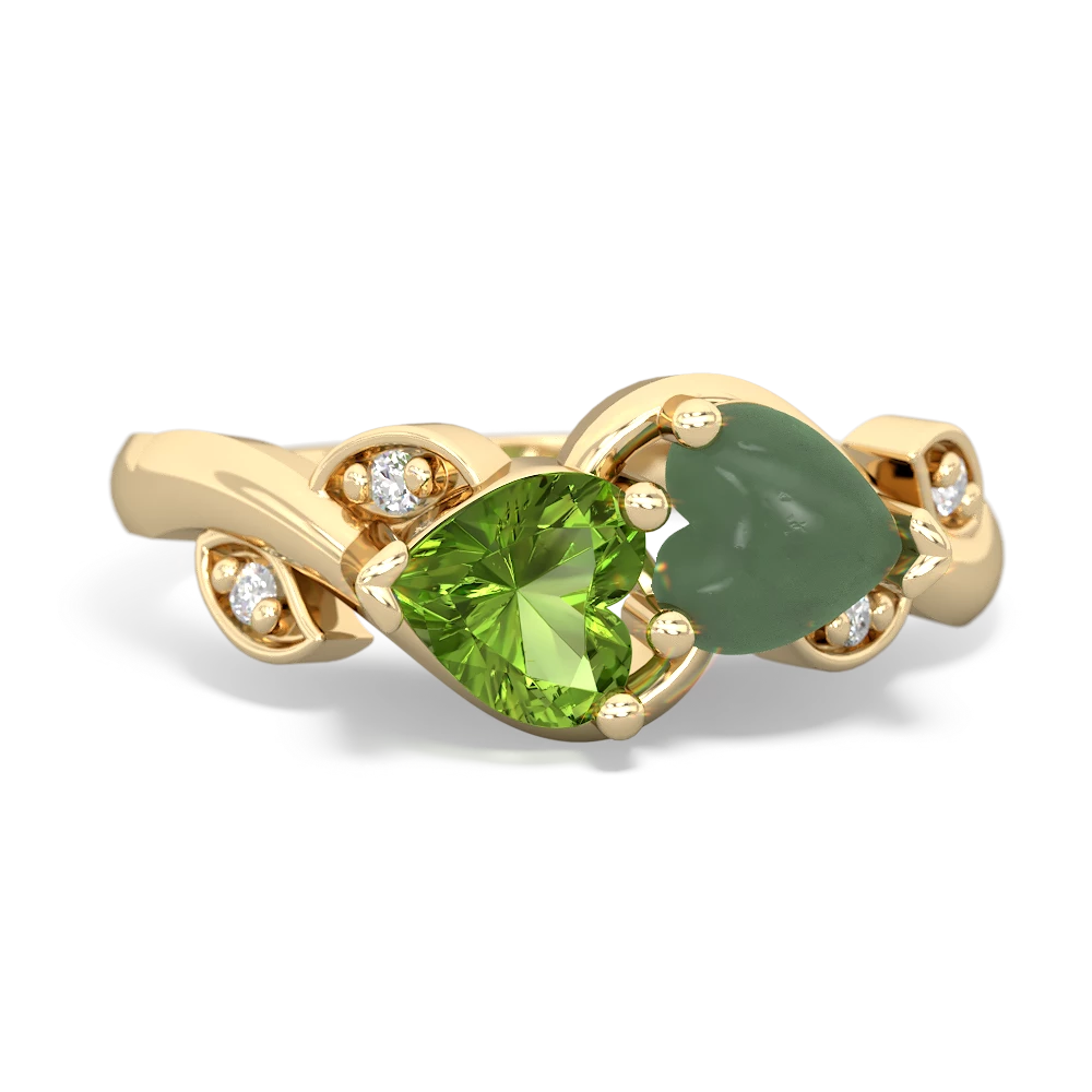 Peridot Floral Elegance 14K Yellow Gold ring R5790