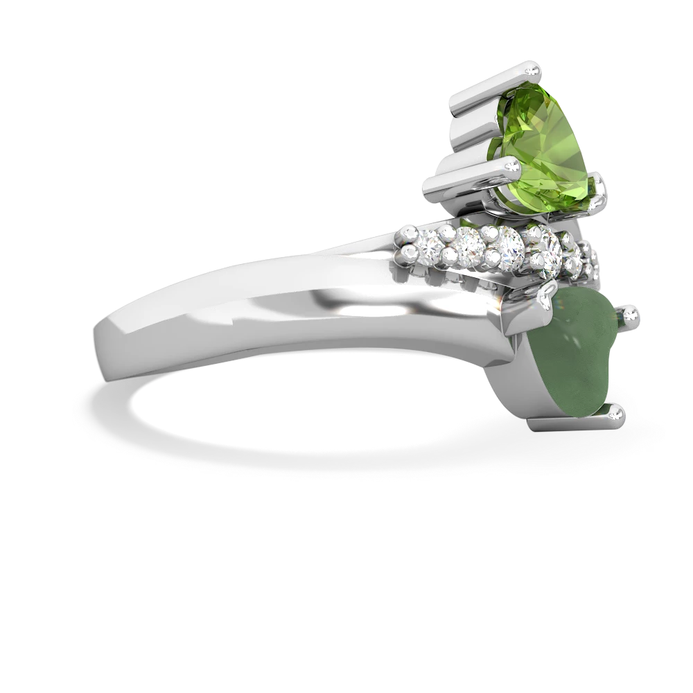 Peridot Heart To Heart 14K White Gold ring R2064