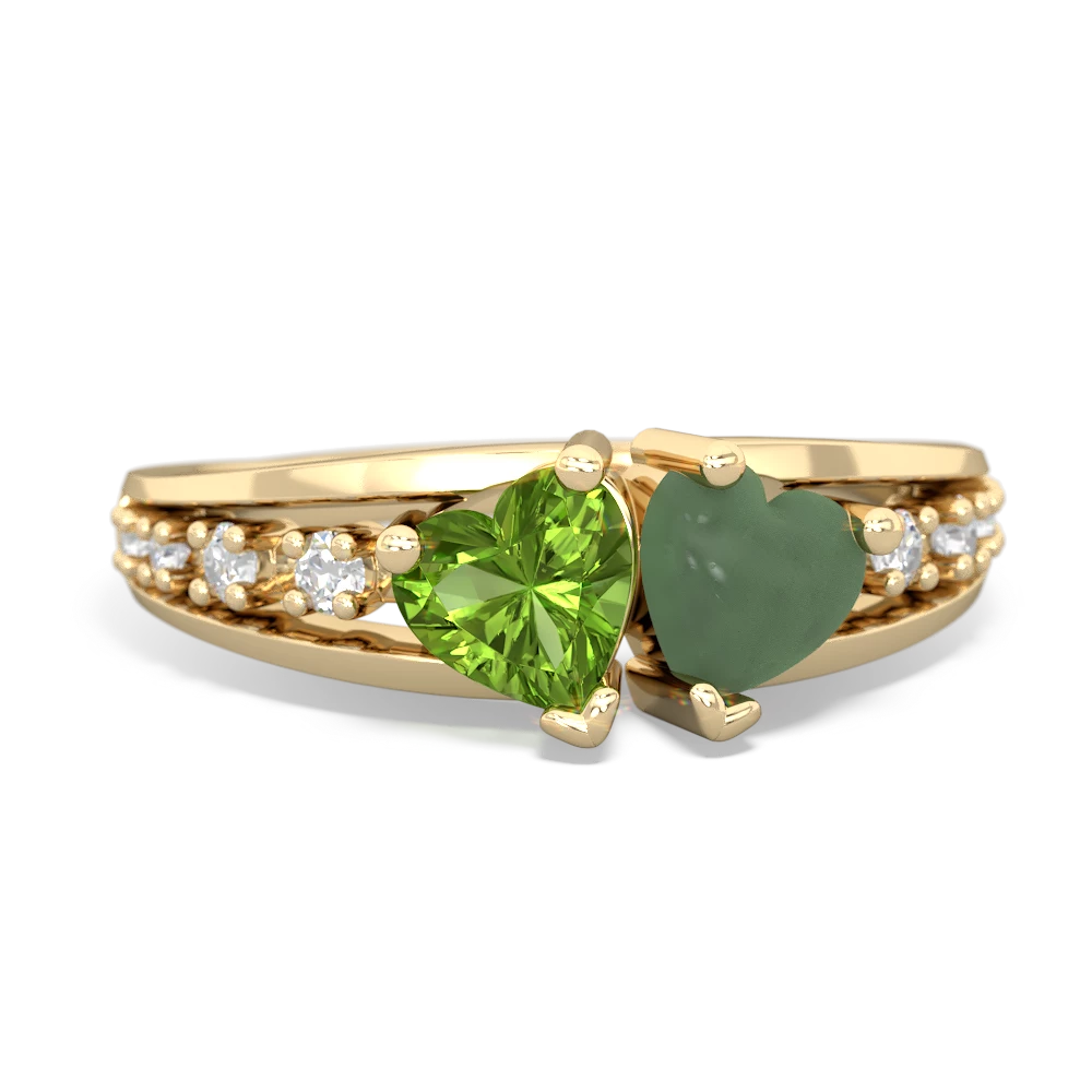 Peridot Heart To Heart 14K Yellow Gold ring R3342