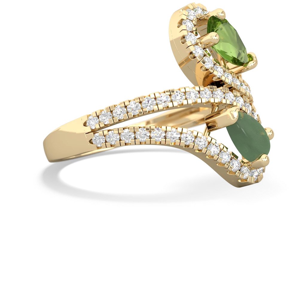 Peridot Diamond Dazzler 14K Yellow Gold ring R3000