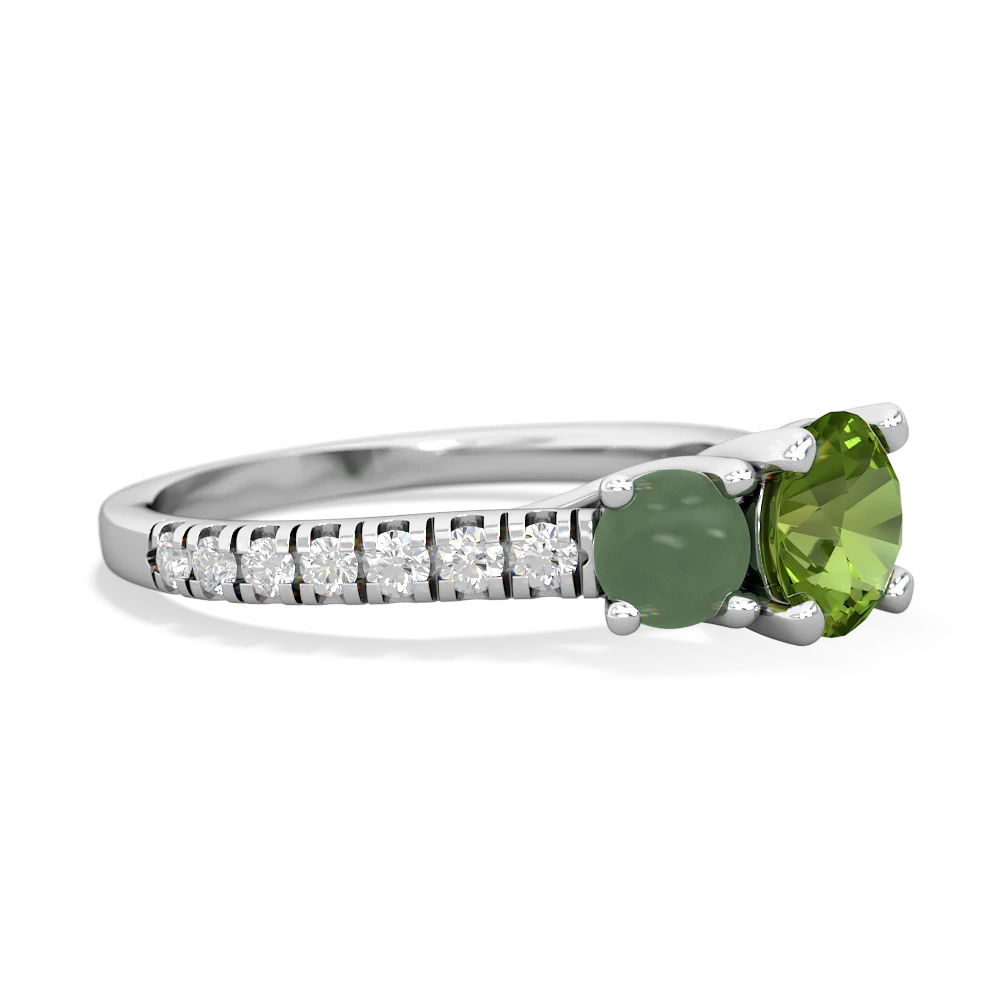 Peridot Pave Trellis 14K White Gold ring R5500