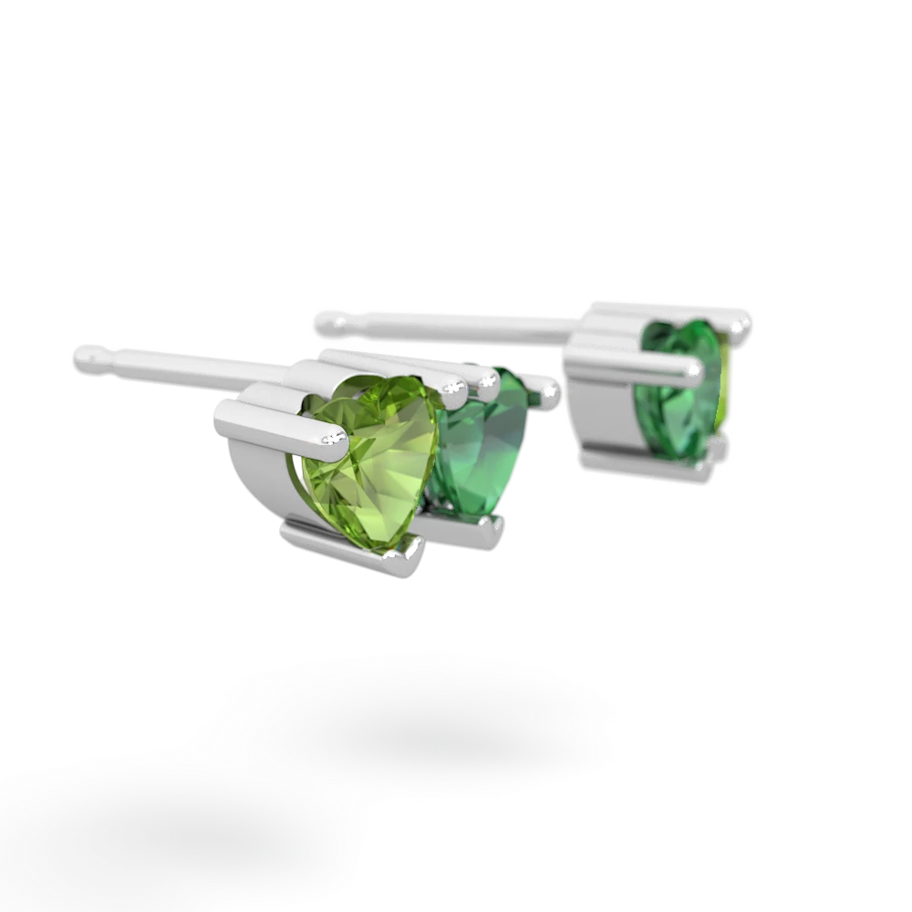 Peridot Sweethearts 14K White Gold earrings E5260