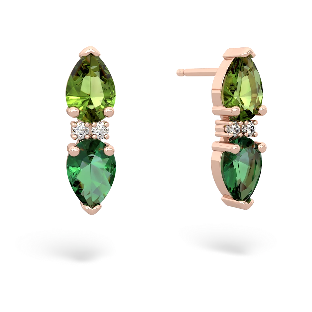 Peridot Bowtie Drop 14K Rose Gold earrings E0865