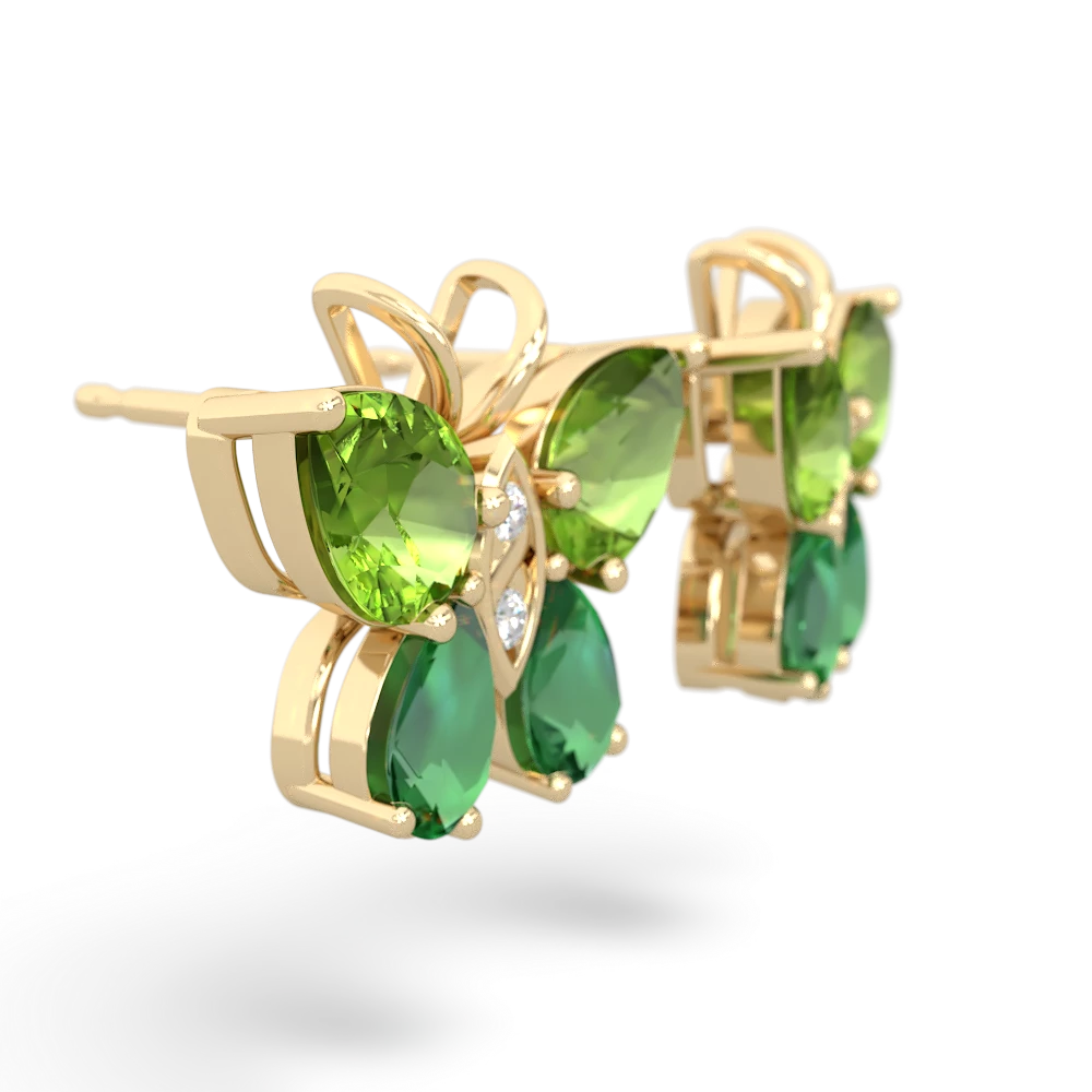 Peridot Butterfly 14K Yellow Gold earrings E2215