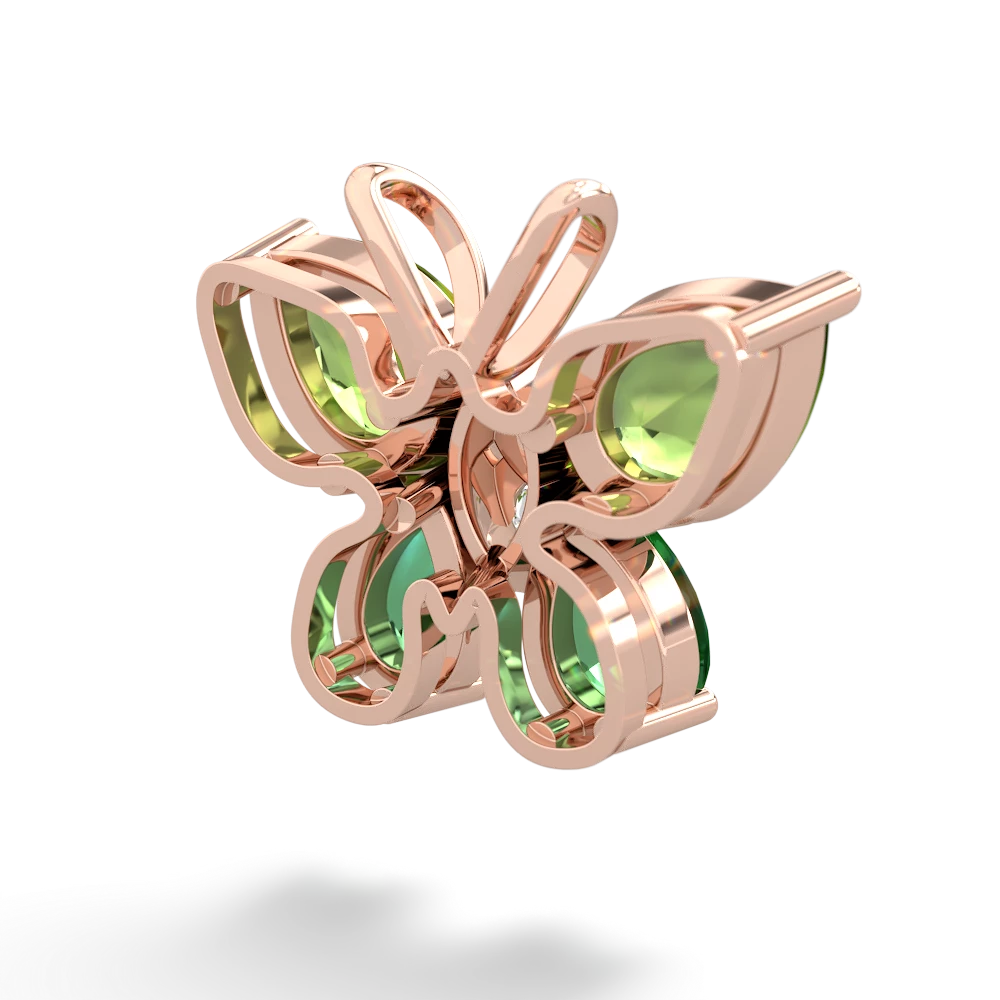 Peridot Butterfly 14K Rose Gold pendant P2215