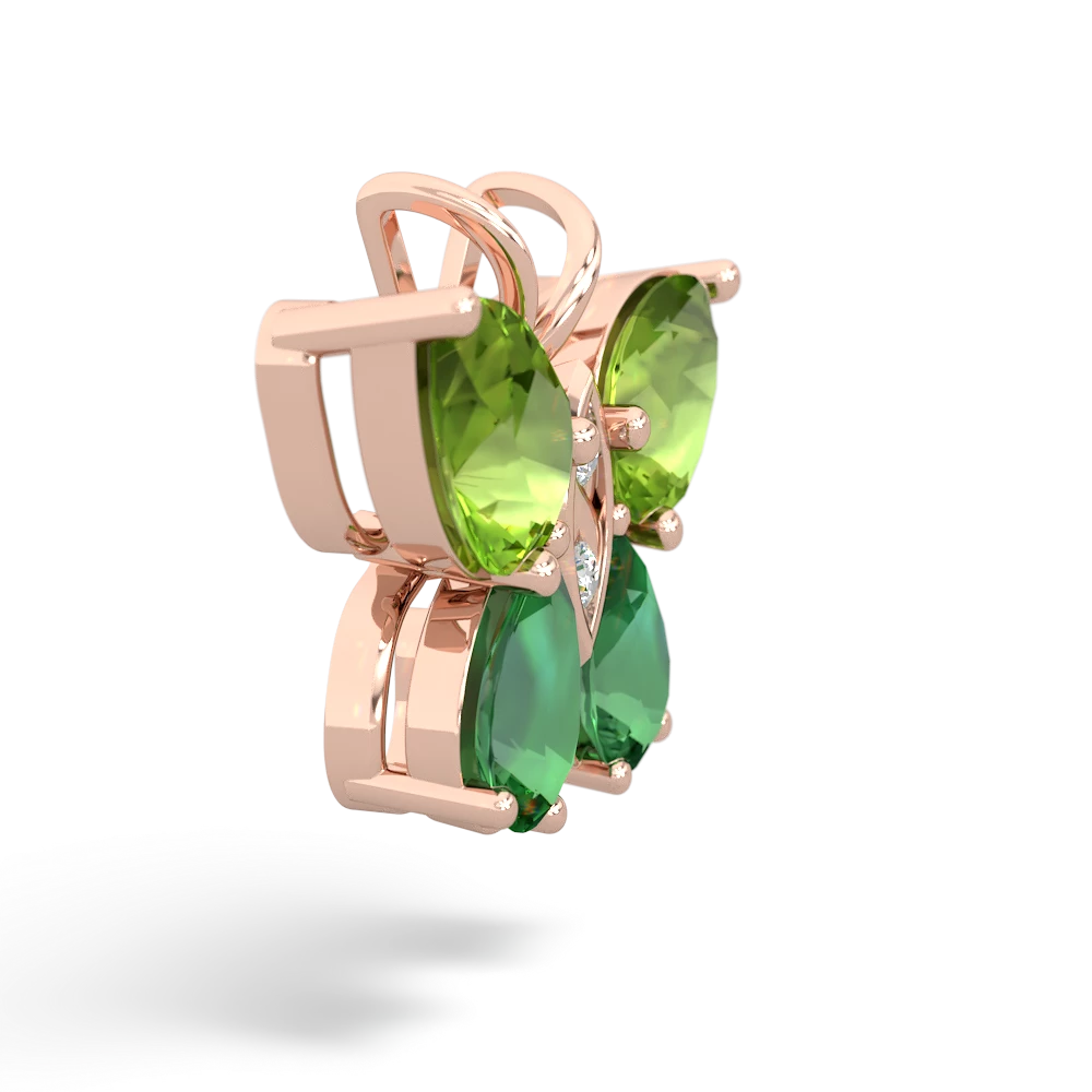 Peridot Butterfly 14K Rose Gold pendant P2215