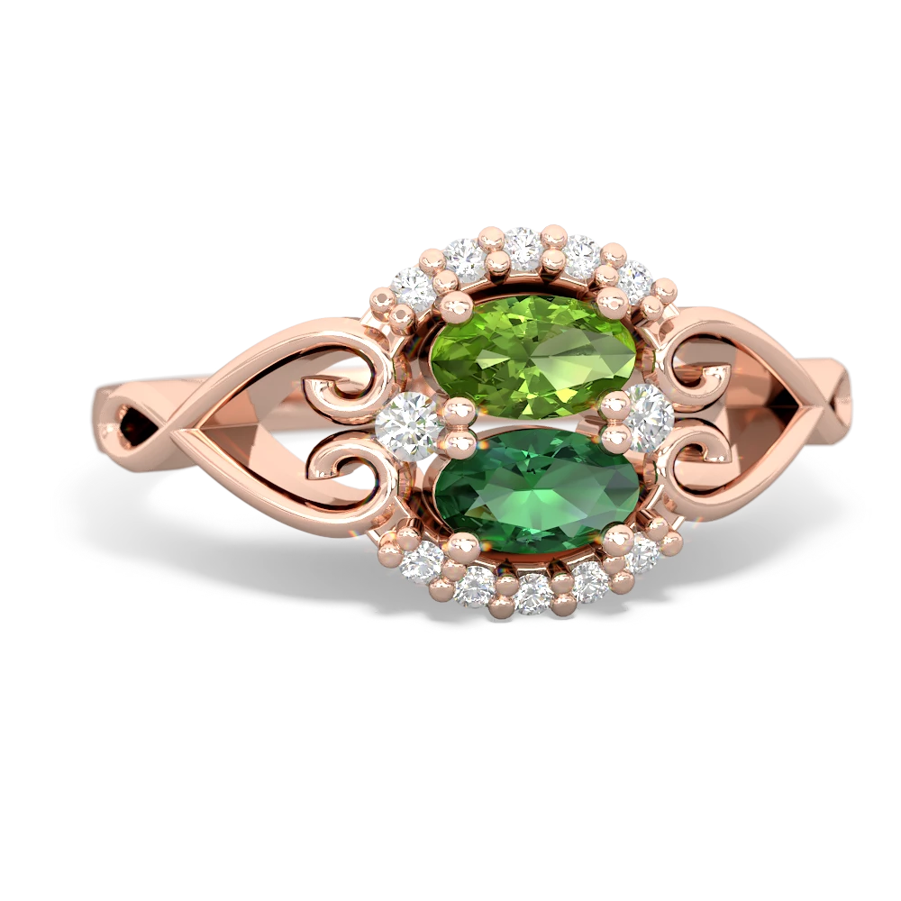 Peridot Love Nest 14K Rose Gold ring R5860