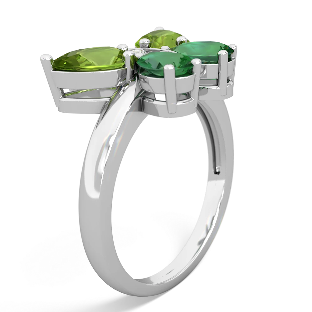 Peridot Butterfly 14K White Gold ring R2215