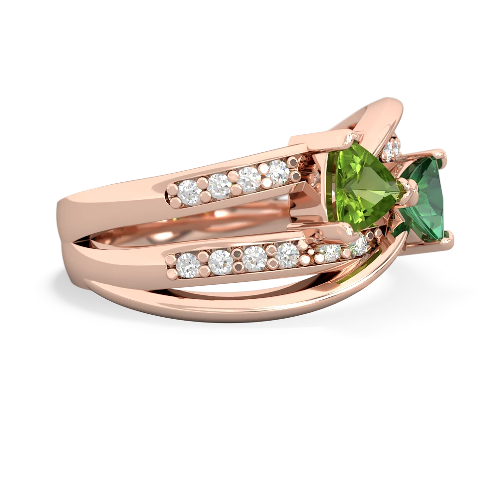 Peridot Bowtie 14K Rose Gold ring R2360