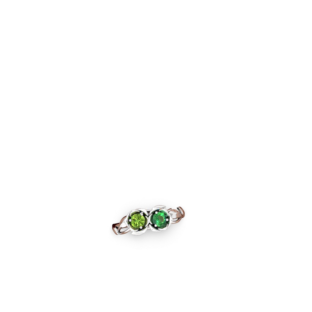 Peridot Rose Garden 14K White Gold ring R5510