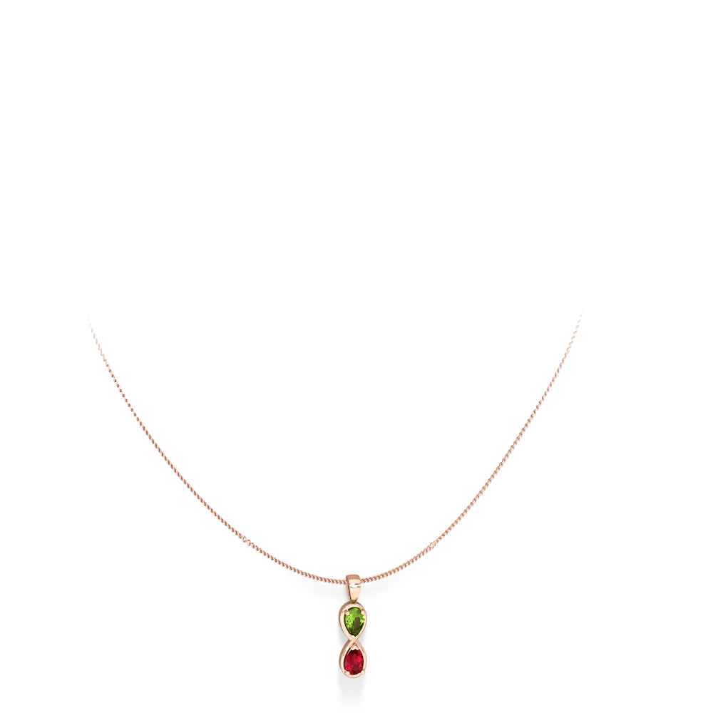 Peridot Infinity 14K Rose Gold pendant P5050